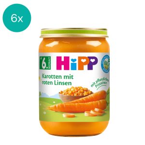 6x HiPP Carrots with red Lentils
