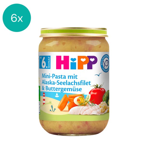 6x HiPP Mini Pasta with Alaska Pollack Fillet & Buttered Vegetables