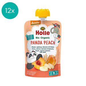 12x Holle Organic fruit puree Panda Peach